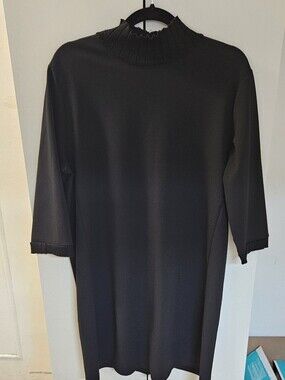 Zara Black Mock Neck Tunic Top